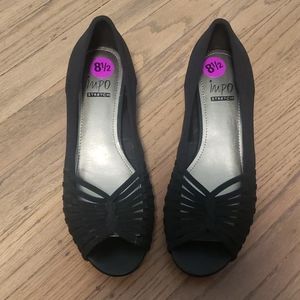 Wedge heel open toe dress shoes